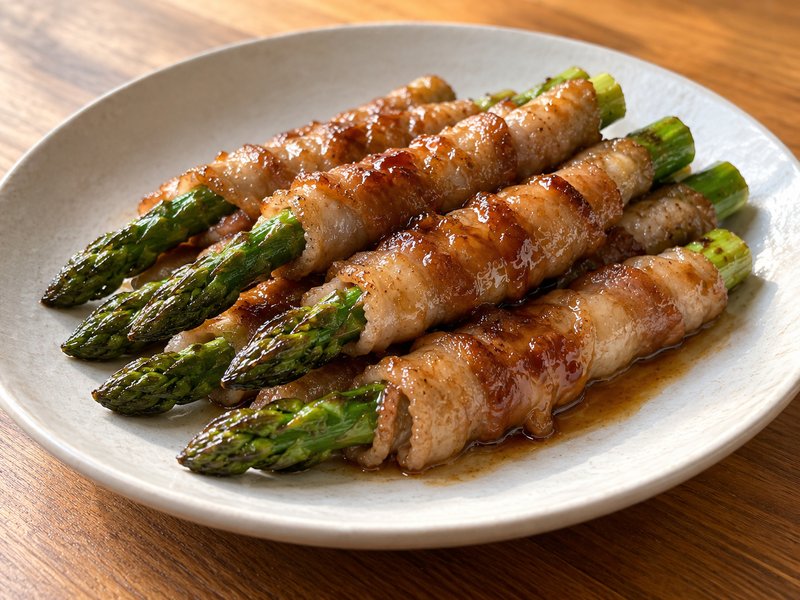 アスパラの肉巻き照り焼きの完成イメージ