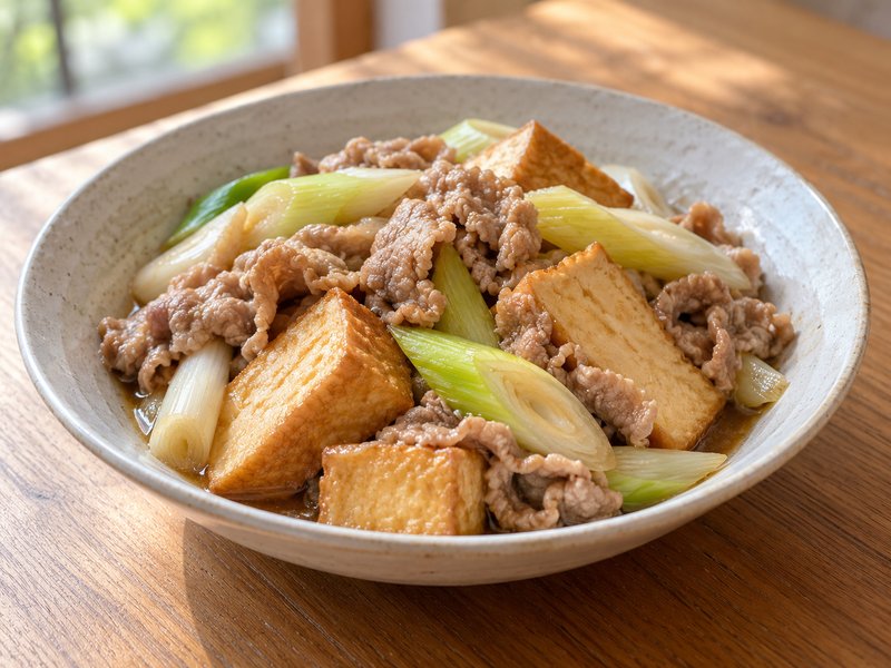 厚揚げと豚肉の煮物の完成イメージ