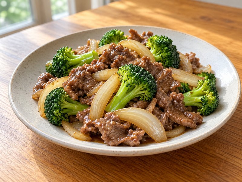 牛肉とブロッコリーのオイスター炒めの完成イメージ