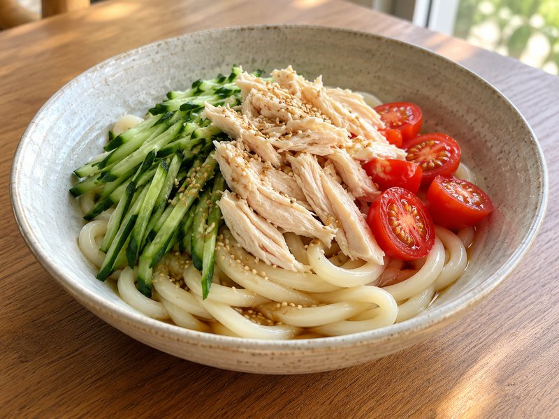 冷やしぶっかけうどんの完成イメージ