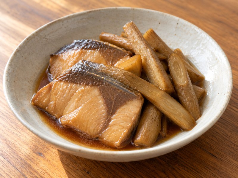 ぶりとごぼうの煮物の完成イメージ
