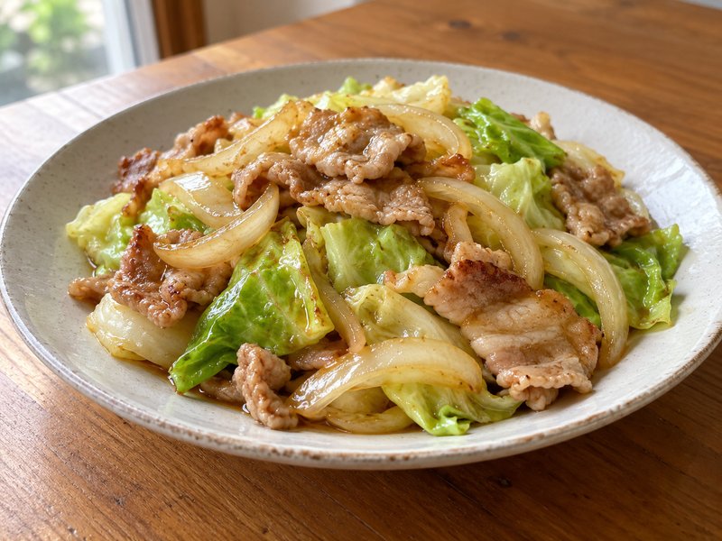 豚肉とキャベツのオイスター炒めの完成イメージ