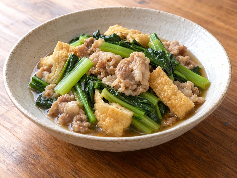 豚こまと小松菜の煮びたしの完成イメージ