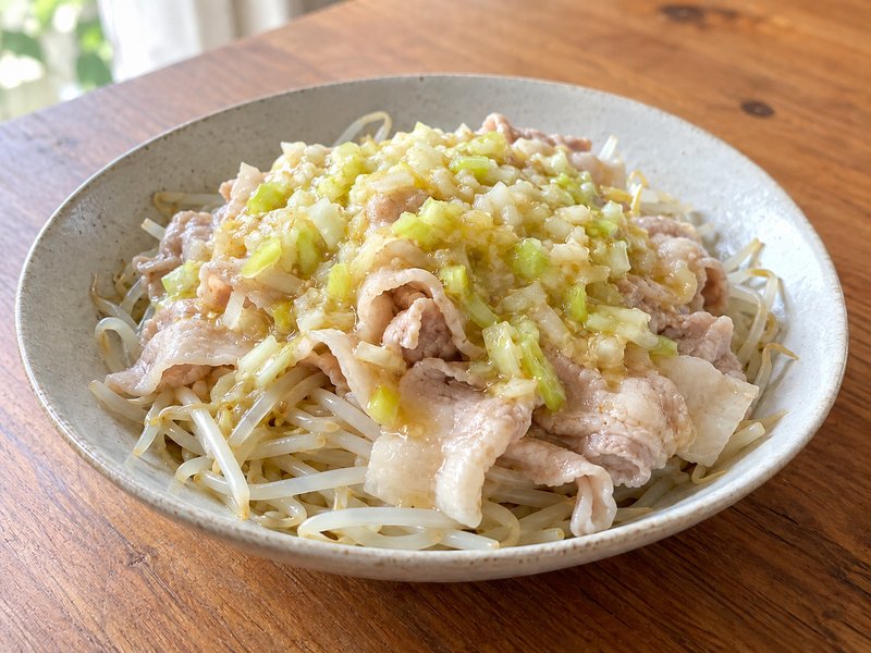 豚しゃぶのねぎ塩だれの完成イメージ