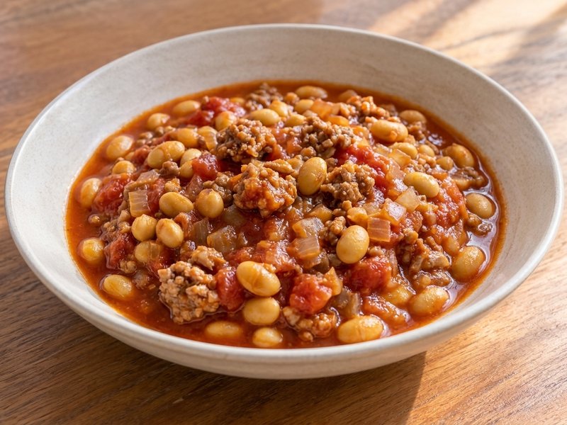 大豆とひき肉のトマト煮の完成イメージ