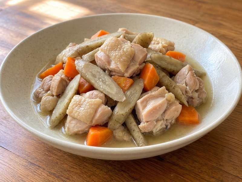 鶏ももとごぼうの塩煮の完成イメージ