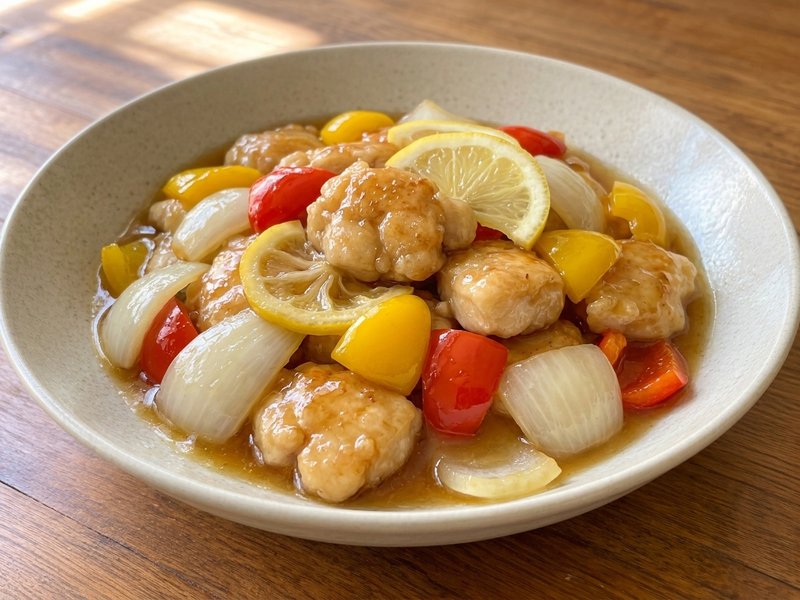 鶏むねのレモン甘酢の完成イメージ