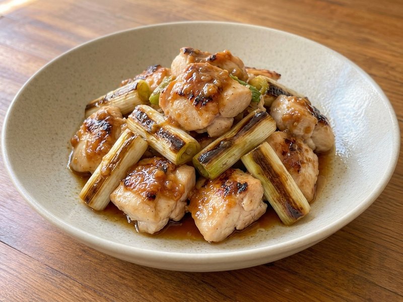 鶏むねのねぎ味噌焼きの完成イメージ