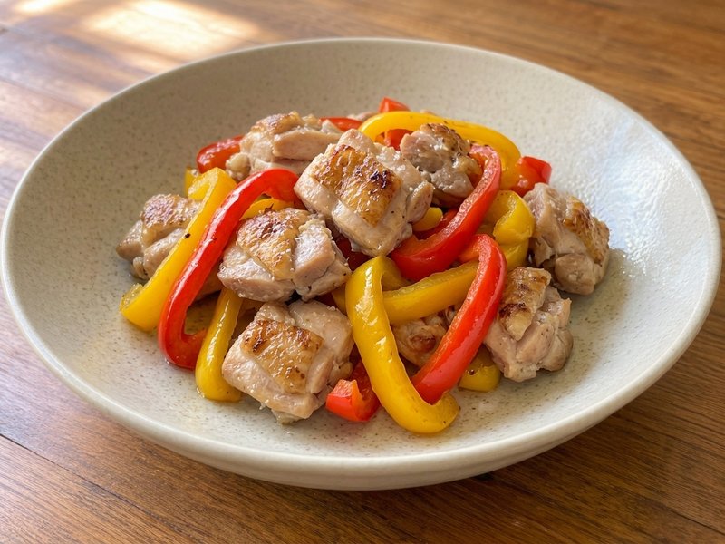鶏ももとパプリカの塩焼きの完成イメージ