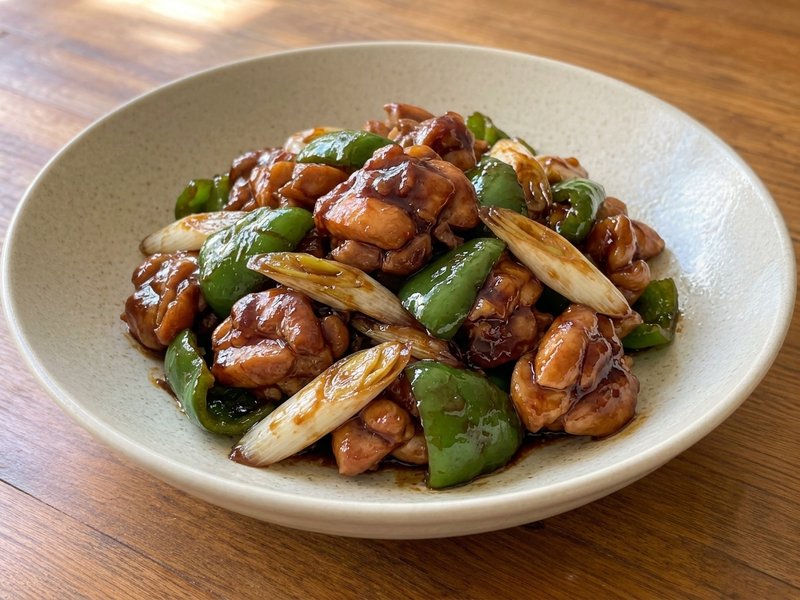鶏ももとピーマンの甜麺醤炒めの完成イメージ
