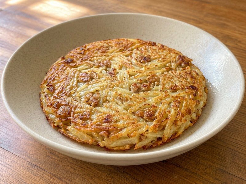 鶏ひき肉とじゃがいものガレットの完成イメージ