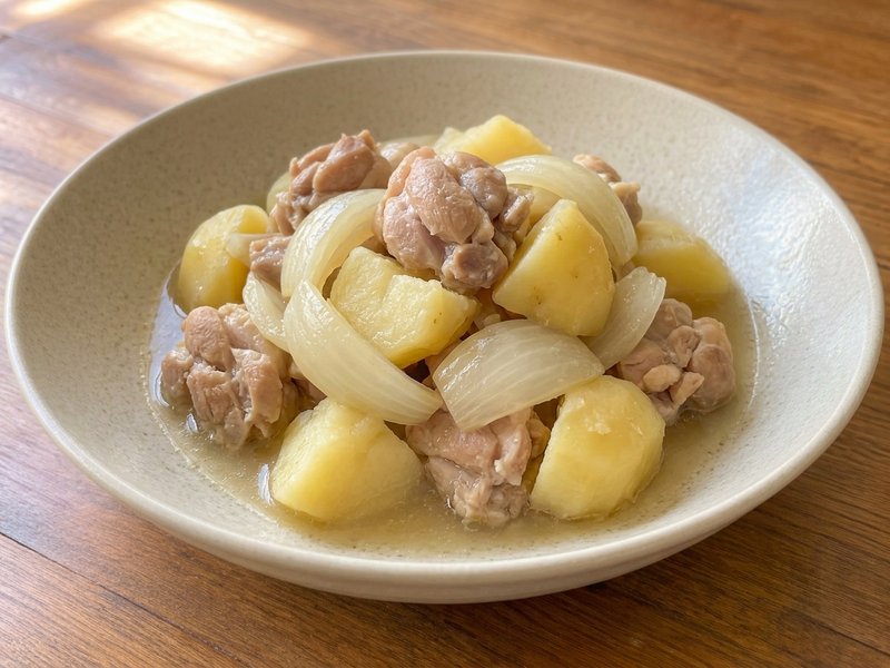鶏ももとじゃがいもの塩レモン煮の完成イメージ