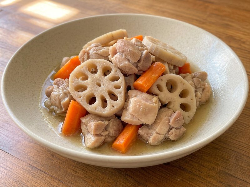 鶏ももとれんこんの塩煮の完成イメージ
