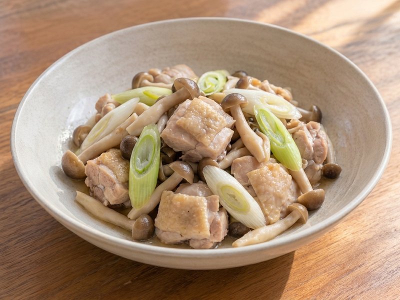 鶏ももとしめじの塩酒蒸しの完成イメージ