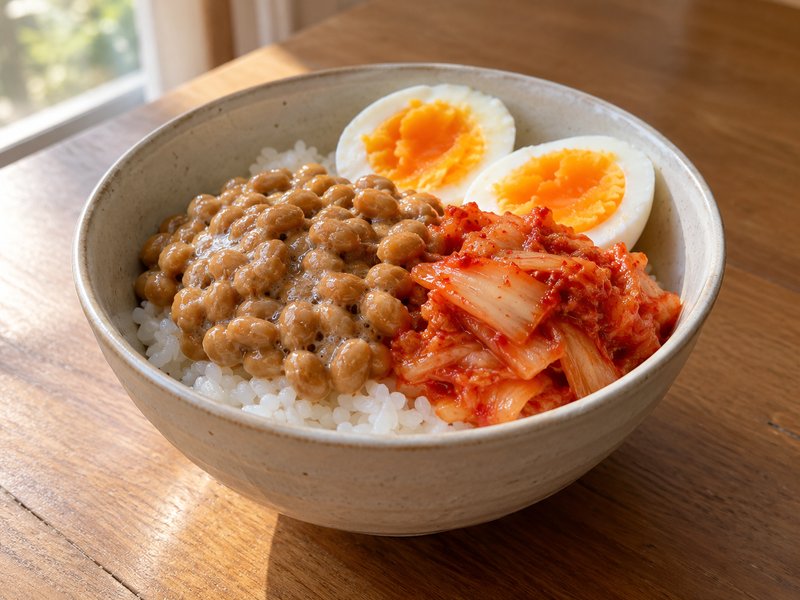 納豆キムチ丼の完成イメージ