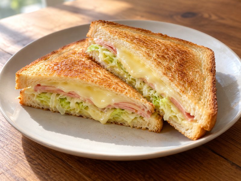 ハムとチーズのホットサンドの完成イメージ