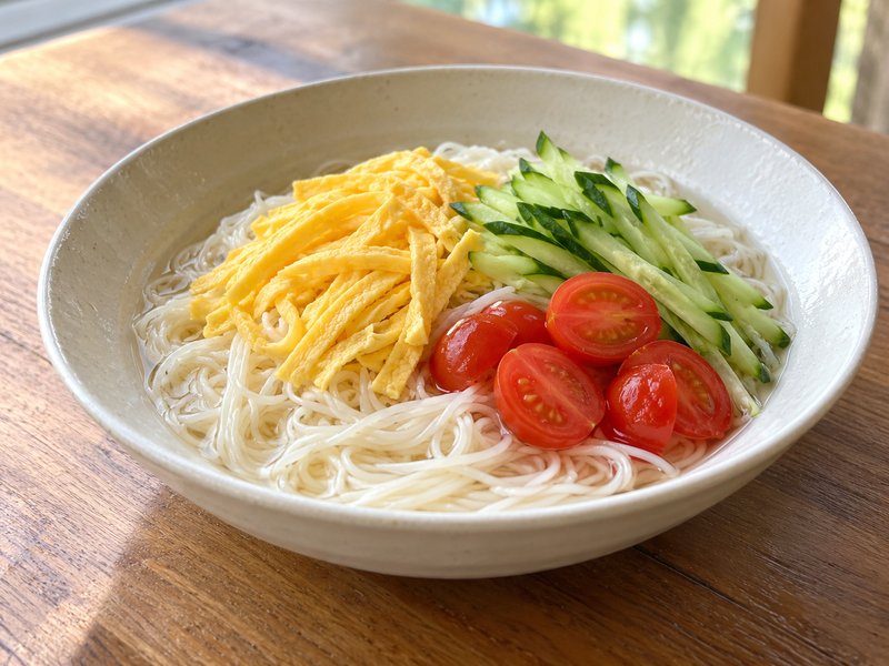 冷やしそうめんの完成イメージ