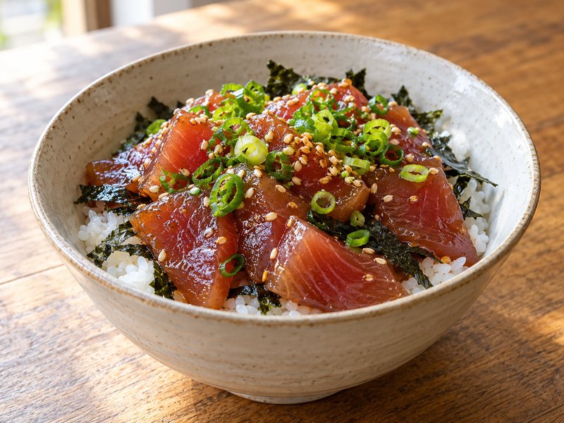 まぐろの漬け丼の完成イメージ