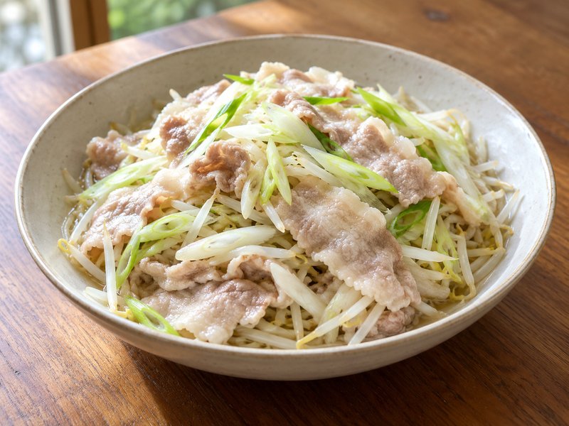 豚もやしのレンジ蒸しの完成イメージ