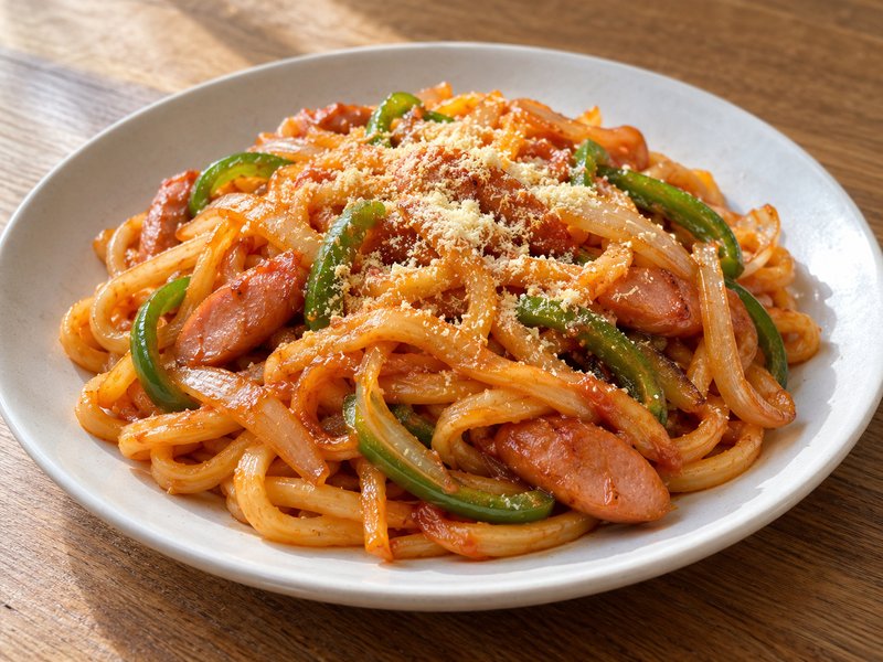 ナポリタン風焼きうどんの完成イメージ
