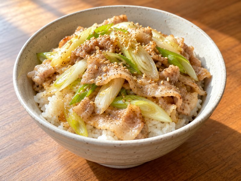 ねぎ塩豚丼の完成イメージ