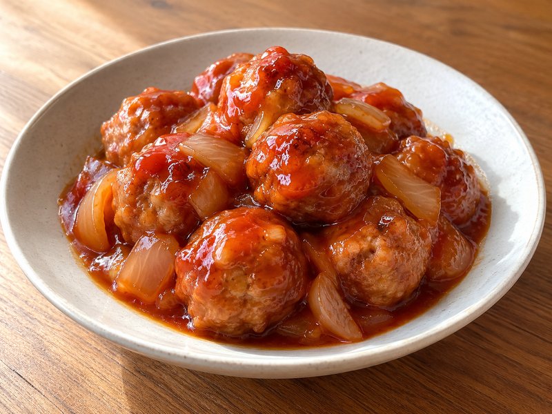 肉団子の甘酢あんの完成イメージ