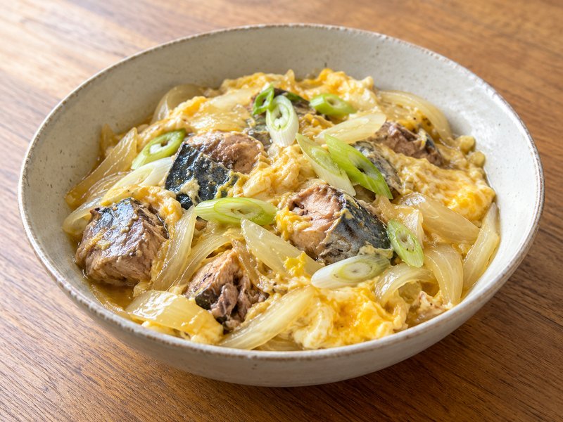 さば缶と玉ねぎの卵とじの完成イメージ