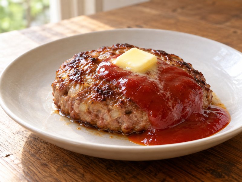 つなぎに片栗粉を使うハンバーグの完成イメージ