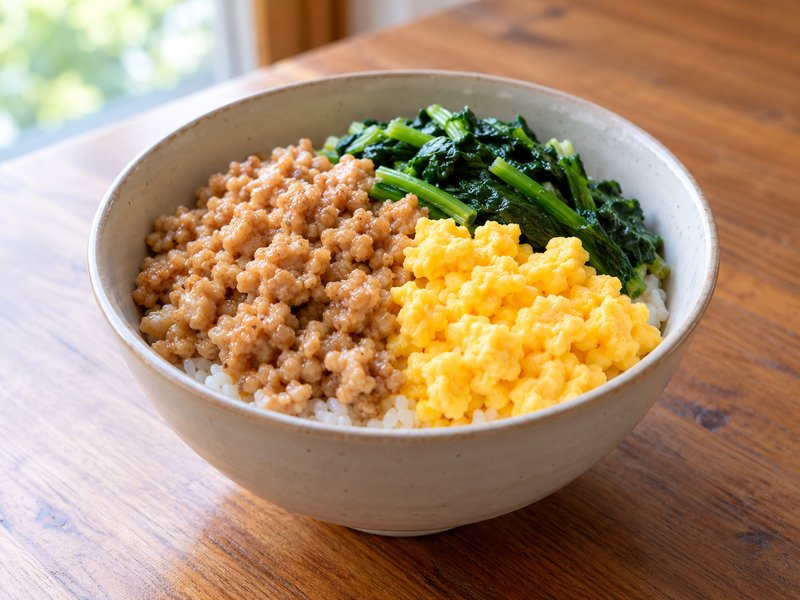 鶏そぼろ丼の完成イメージ