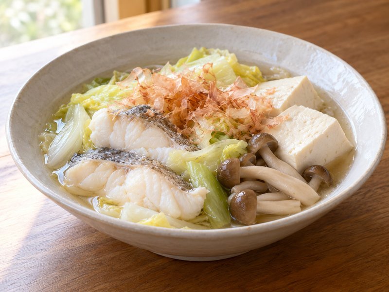 たらと白菜の塩だし煮の完成イメージ