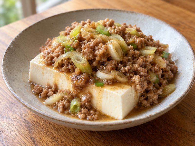 豆腐の肉味噌がけの完成イメージ