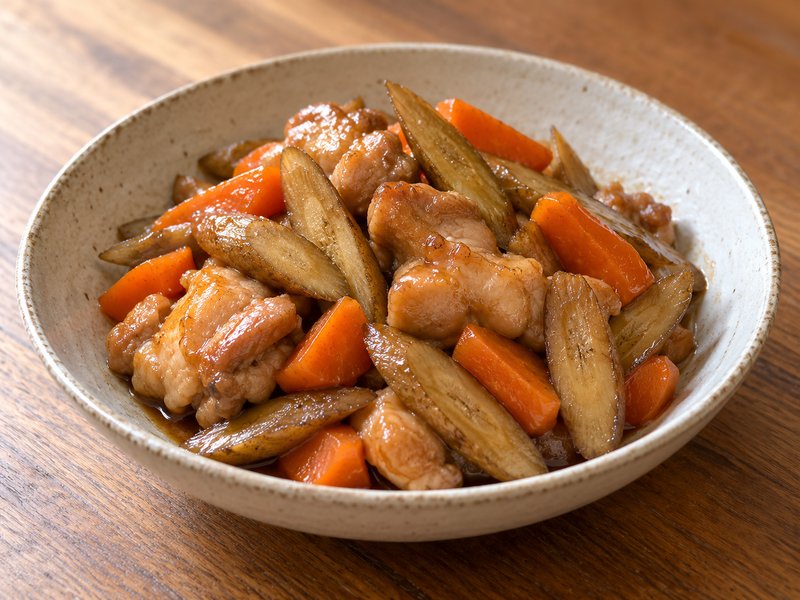 鶏とごぼうの甘辛煮の完成イメージ
