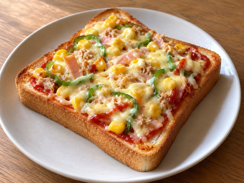 ツナとコーンのピザトーストの完成イメージ
