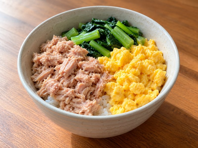 ツナと卵の二色丼の完成イメージ