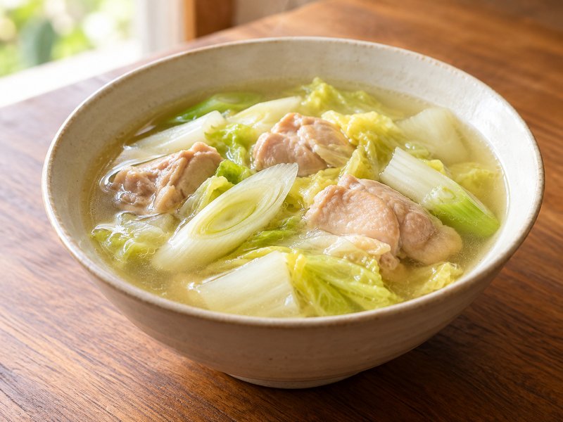 鶏肉としょうがのスープの完成イメージ