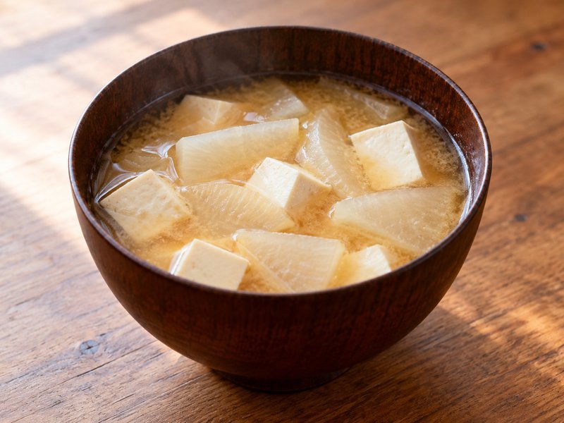 大根と豆腐の味噌汁の完成イメージ