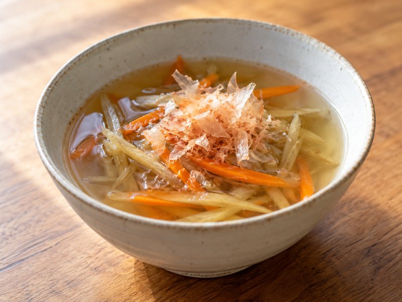 ごぼうとにんじんの塩すましの完成イメージ