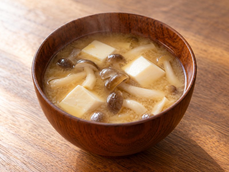しめじと豆腐の味噌汁の完成イメージ