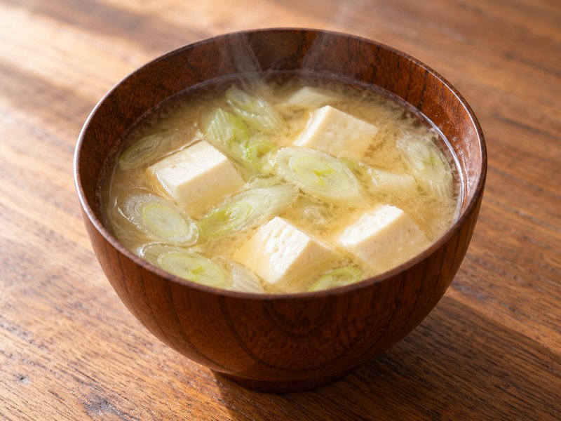 豆腐と長ねぎの味噌汁の完成イメージ