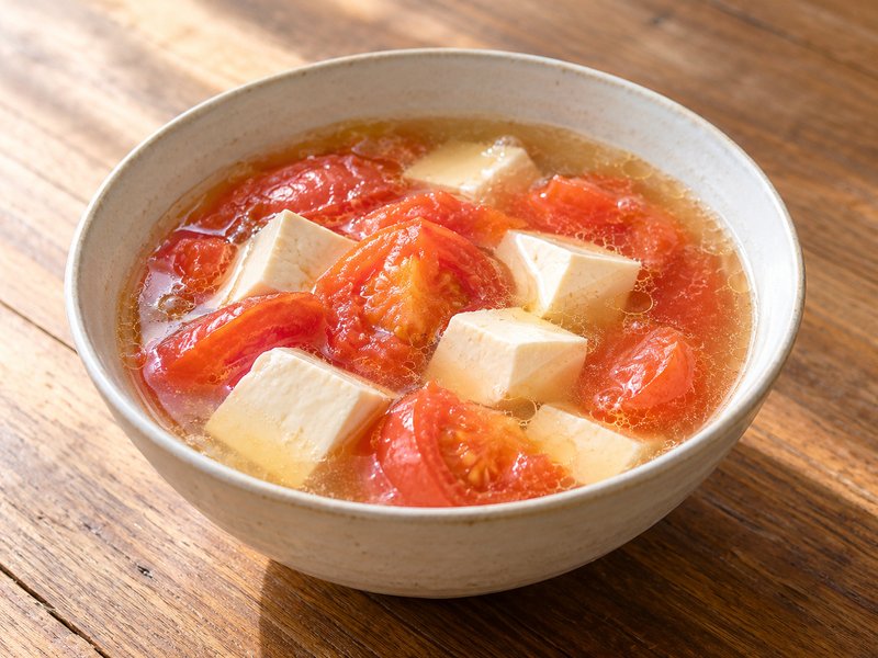 トマトと豆腐の塩中華スープの完成イメージ