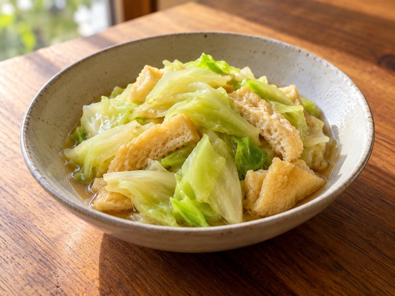 キャベツと油揚げの煮びたしの完成イメージ