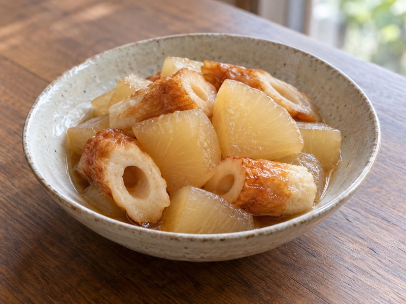 大根とちくわの煮物の完成イメージ