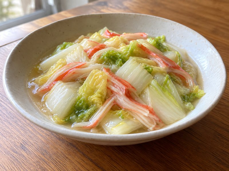 白菜とかにかまのとろみ煮の完成イメージ