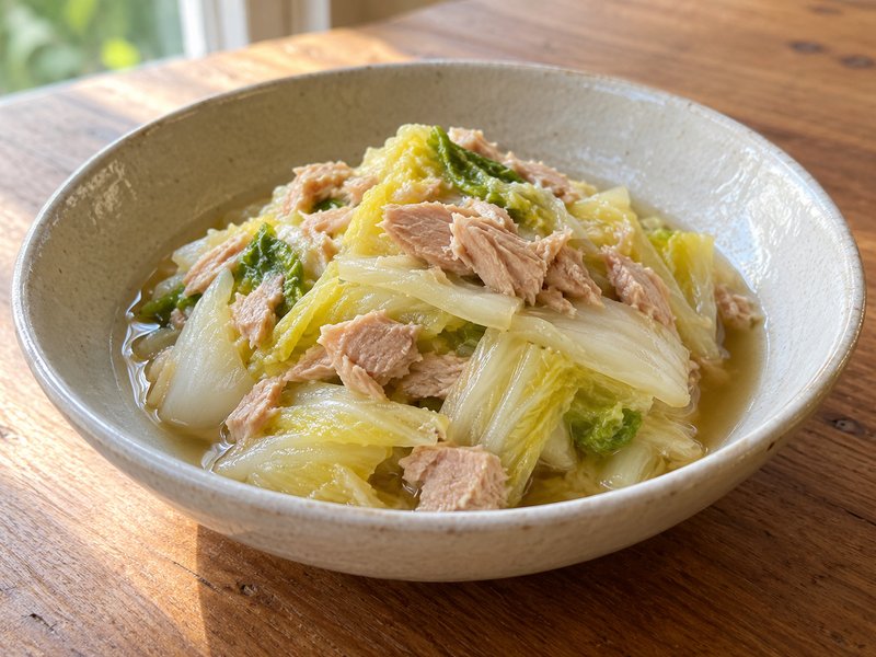 白菜とツナの煮びたしの完成イメージ