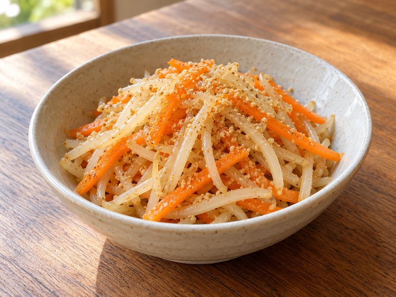 もやしとにんじんのごまあえの完成イメージ