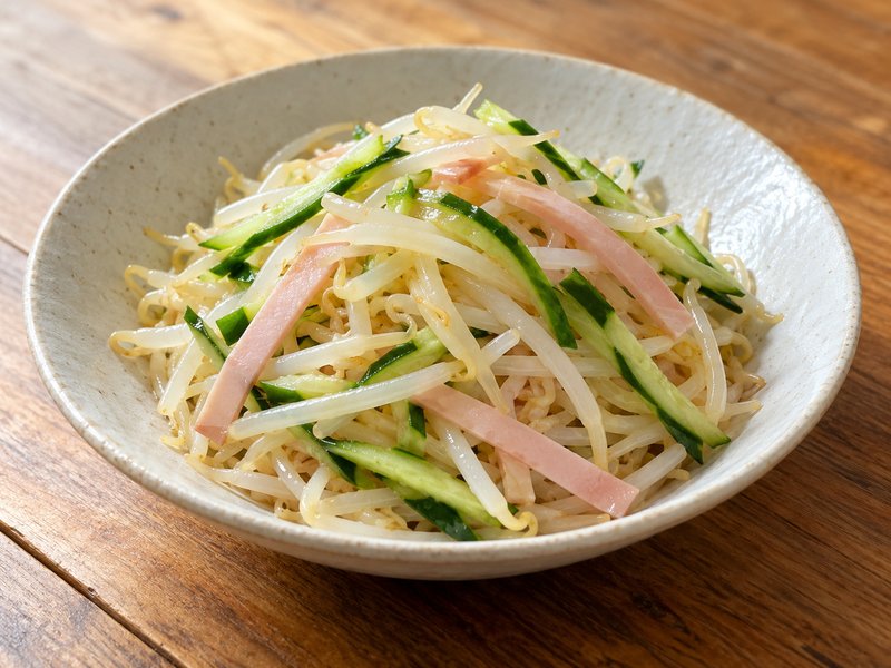 もやしとハムの中華サラダの完成イメージ