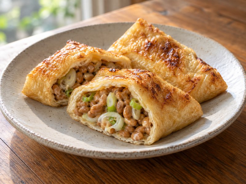 納豆のきんちゃく焼きの完成イメージ