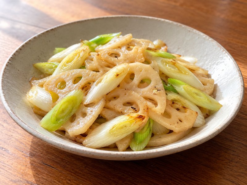 れんこんの中華塩炒めの完成イメージ