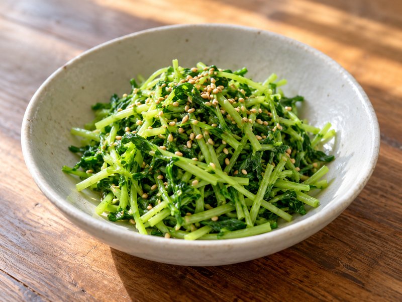 豆苗のナムルの完成イメージ