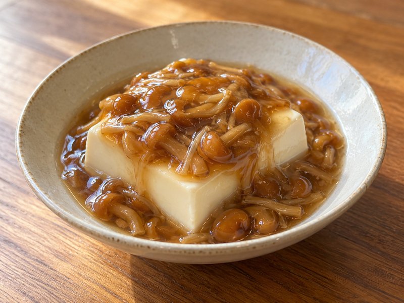 豆腐のなめこあんかけの完成イメージ